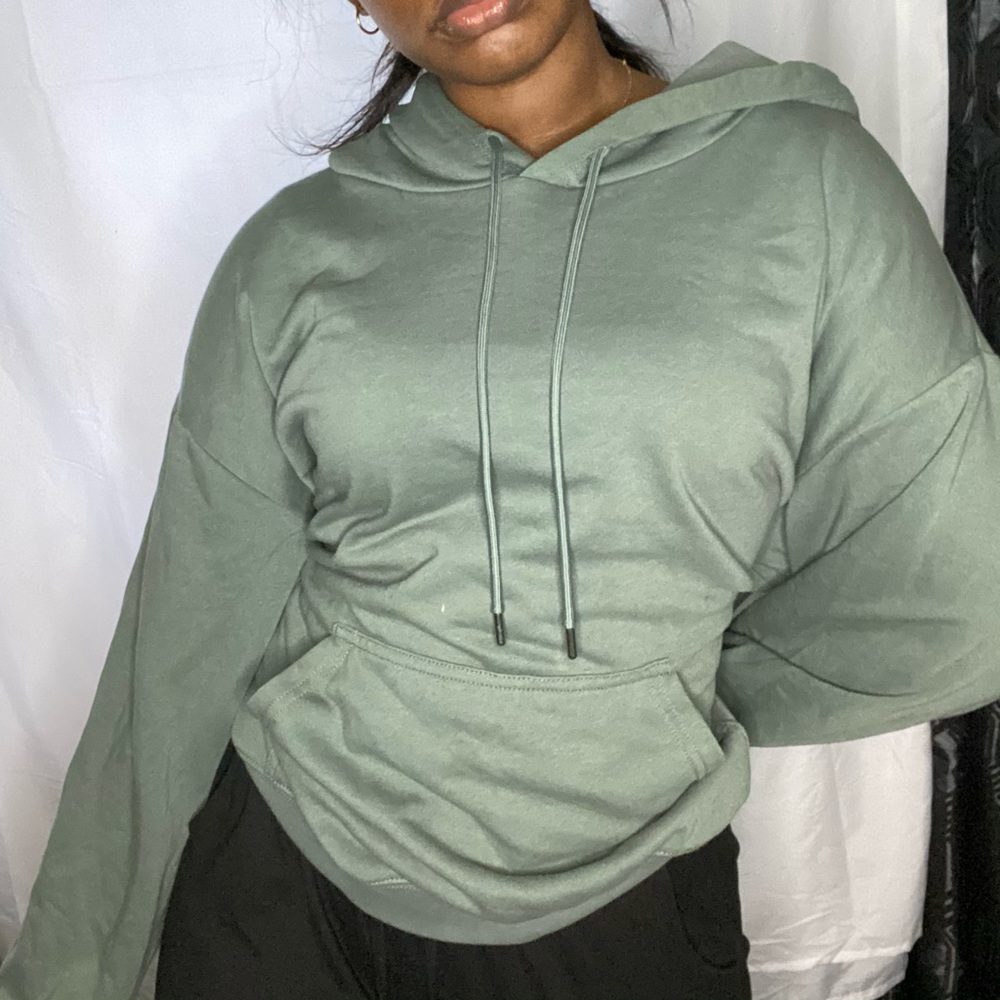 h&m basics mint green oversized hoodie